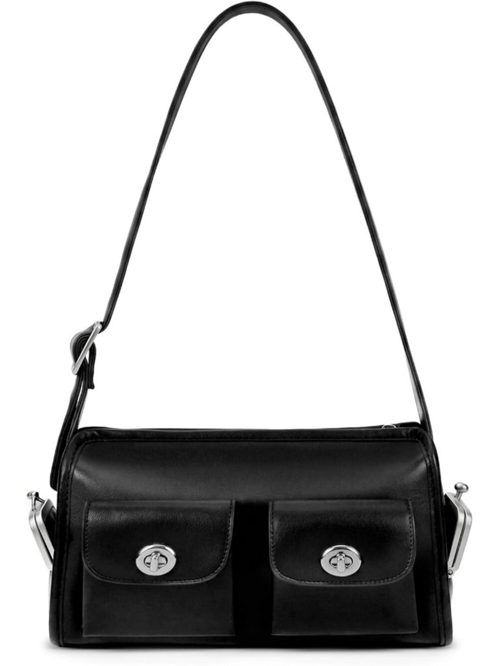 Chic Small Turn Lock Shoulder Bag | Multi-Pocket Kiss Lock Purse for Everyday